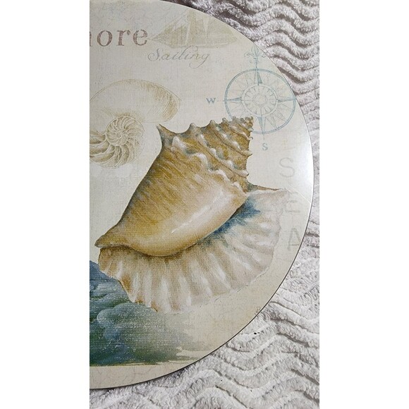 NEW Coastal 15" LAZY SUSAN SeaSide Shell LIGHTHOUSE Serving Plate NWT - Picture 5 of 9
